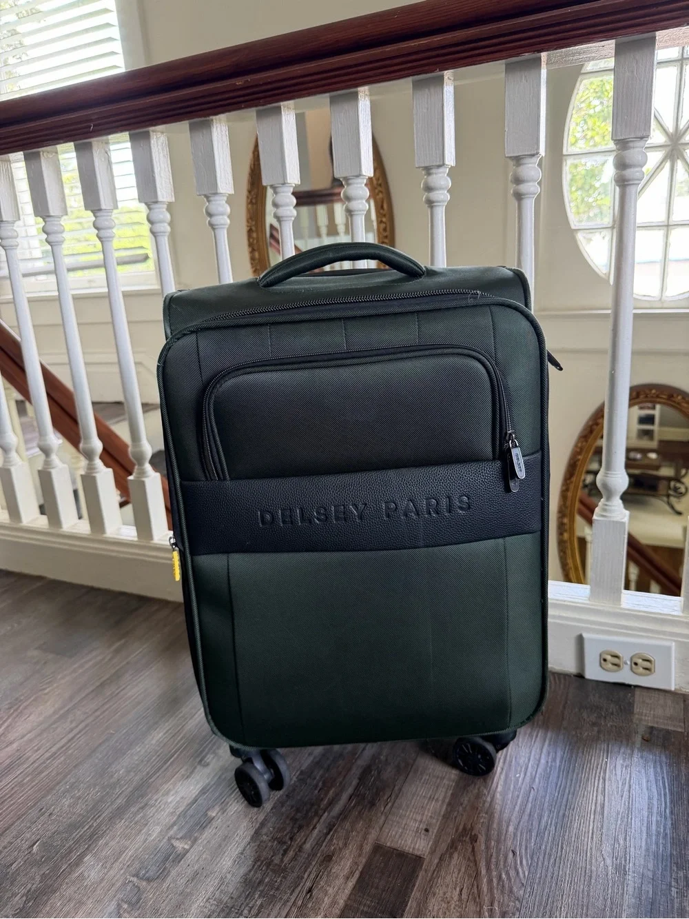 Delsey Paris Dark Green Medium Check-In and Carry-On Luggage